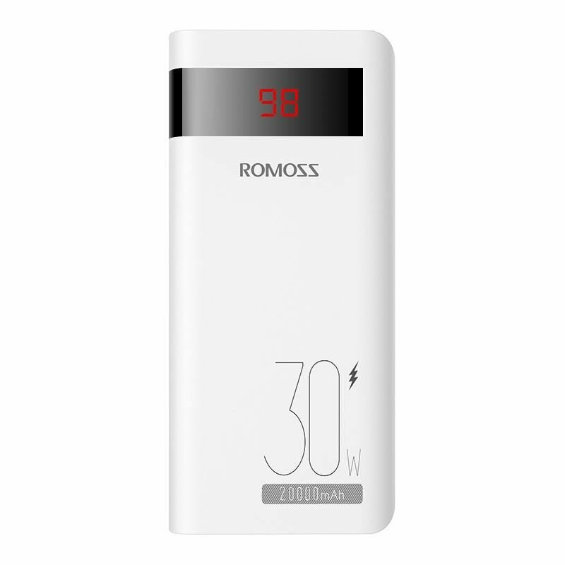 Внешний аккумулятор (Power Bank) Romoss Sense6PS Pro 20000мАч 30 Вт быстрая зарядка LED дисплей (Белый)