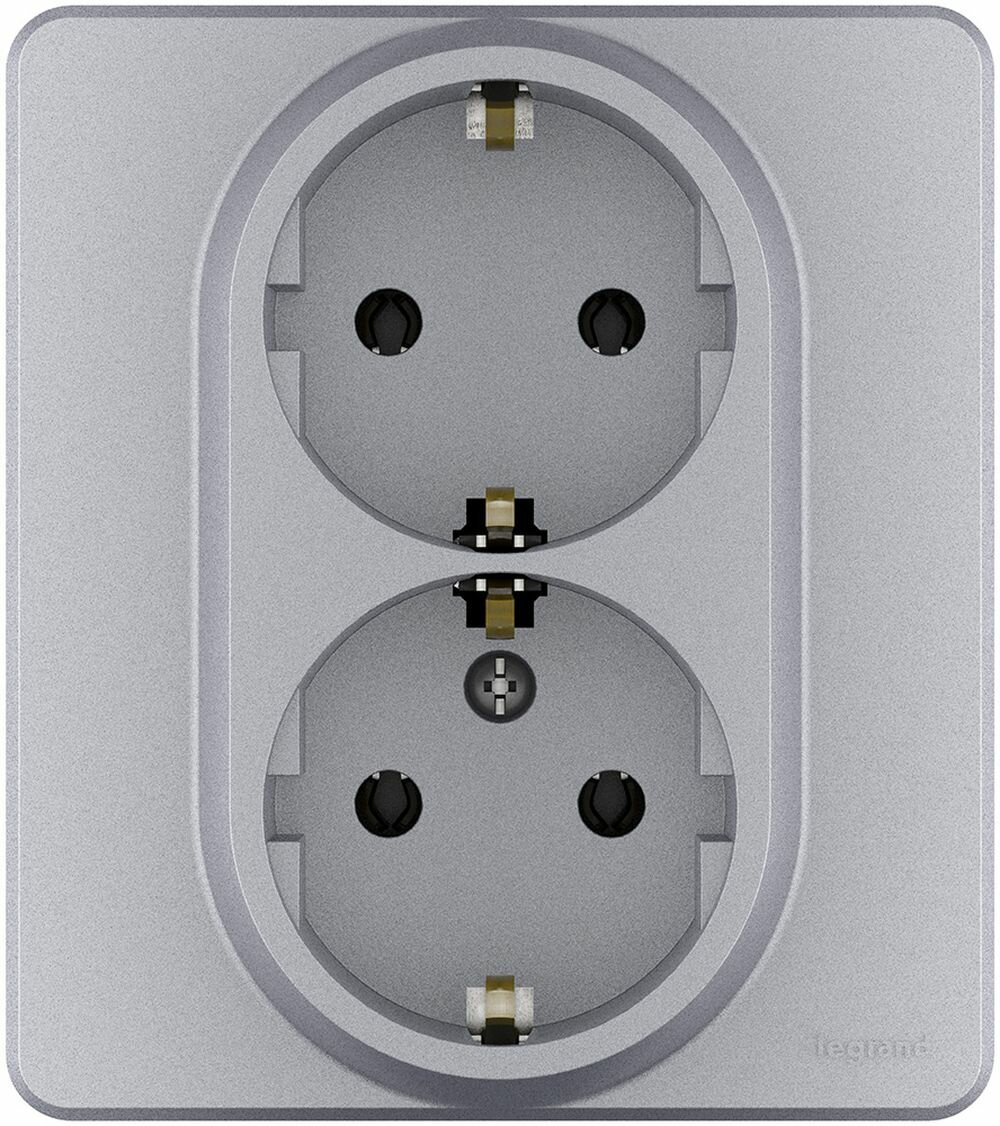 Розетка 2х2К+3 LEGRAND INSPIRIA Алюминий