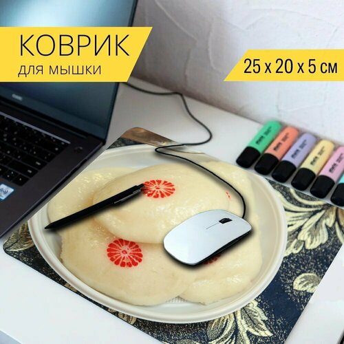 Коврик для мыши с принтом Чимпени, корейская, еда 25x20см.