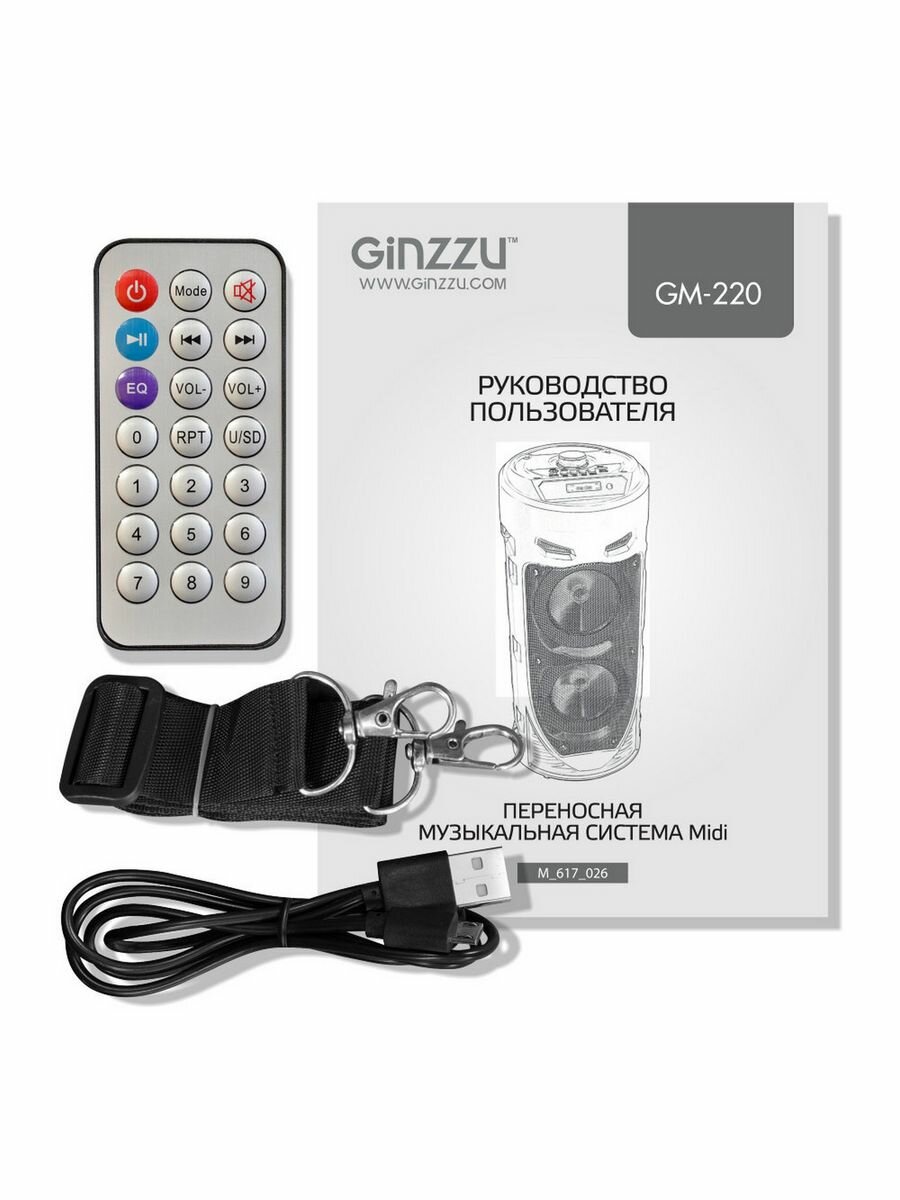 Акустическая колонка GiNZZU GM-220 24Вт подсветка 2400 mAh