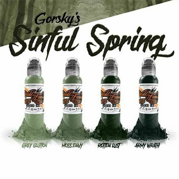 Набор красок для тату World Famous Damian Gorski Sinful Spring Set - 4 шт 120 мл