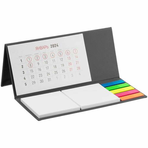 Календарь настольный Grade, серый, 19х21 см, искусственная кожа
