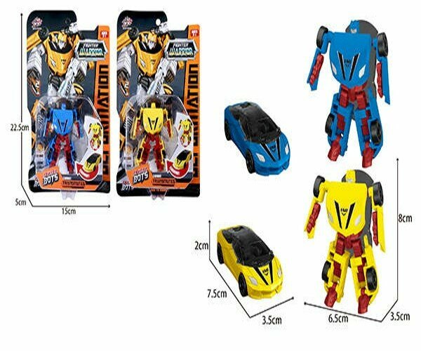 Робот-трансформер 1toy Transcar mini робот-трансформер в ассортименте 2 вида синий и желтый