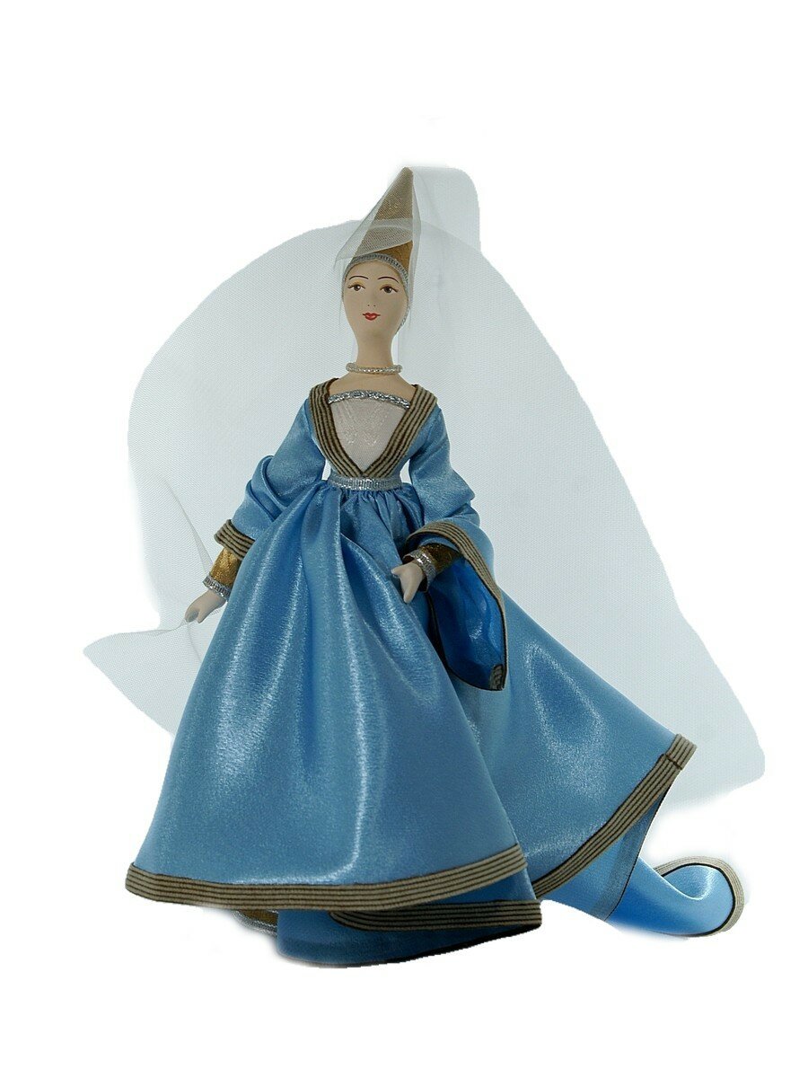 Кукла коллекционная Дама в Готическом стиле Франция 15 век