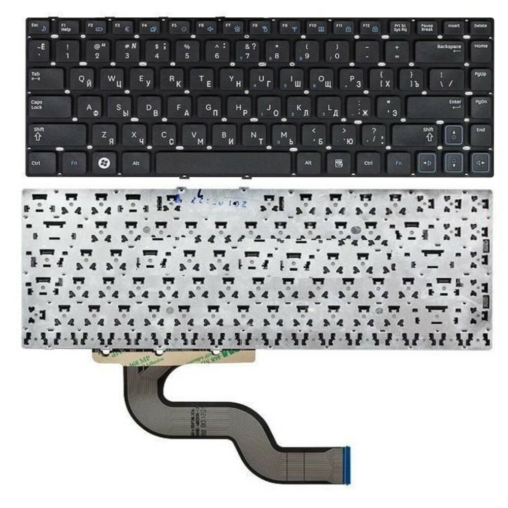 Клавиатура для ноутбука Samsung RC410 RV411 RV412 RV415 RV420 Series. Плоский Enter. Черная без рамки