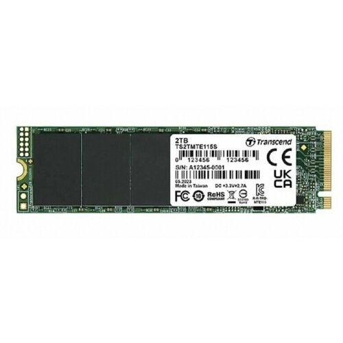 Твердотельный диск 500GB Transcend MTE115S 3D TLC NAND M2 2280 PCIe Gen3x4 DRAM-less 761300₽