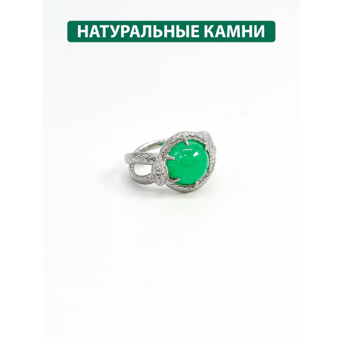 фото Кольцо кристалл мечты змея 105838585 серебро, 925 проба, изумруд, размер 16.5, зеленый