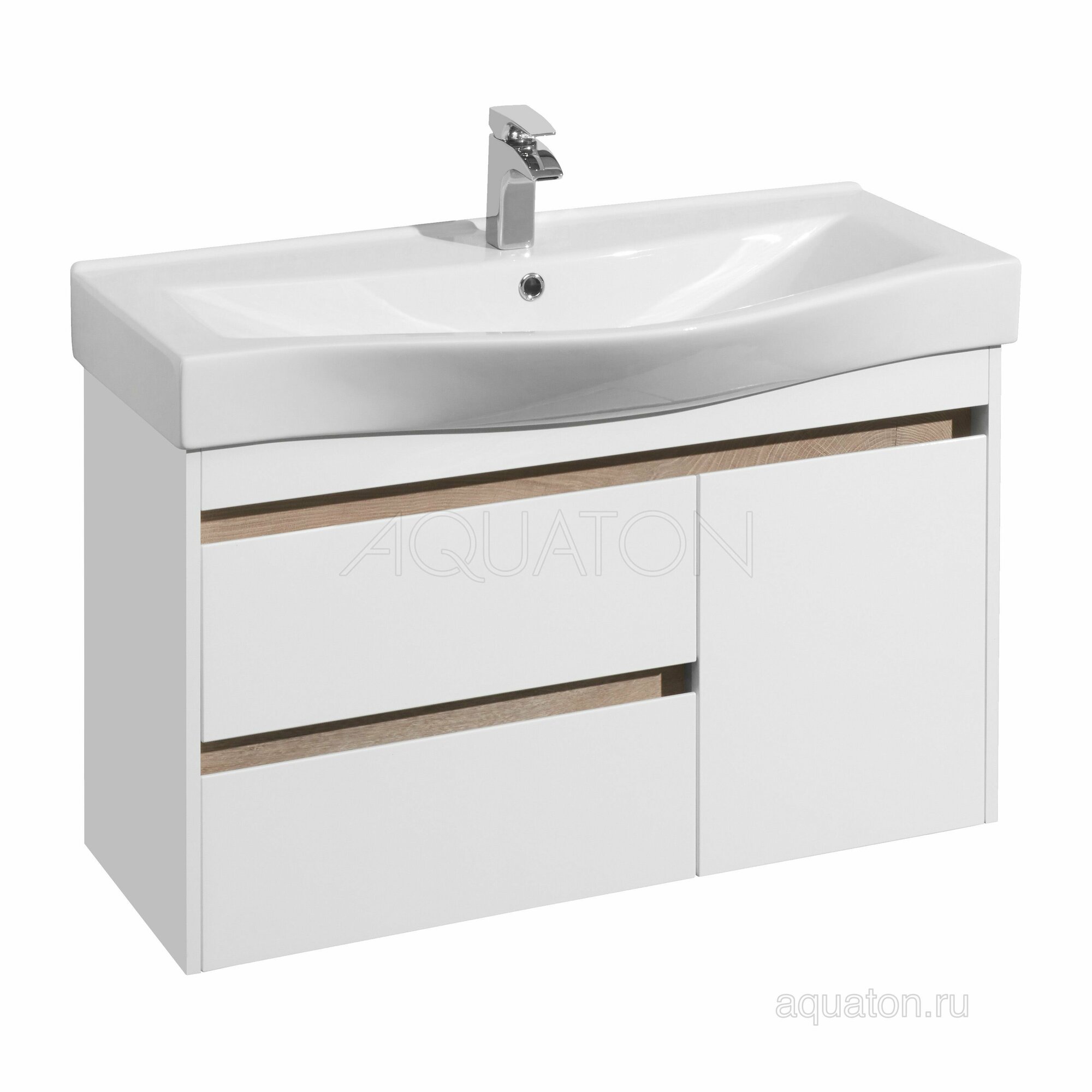 Тумба под раковину AQUATON Нортон 100 белая 1A249001NT010 *