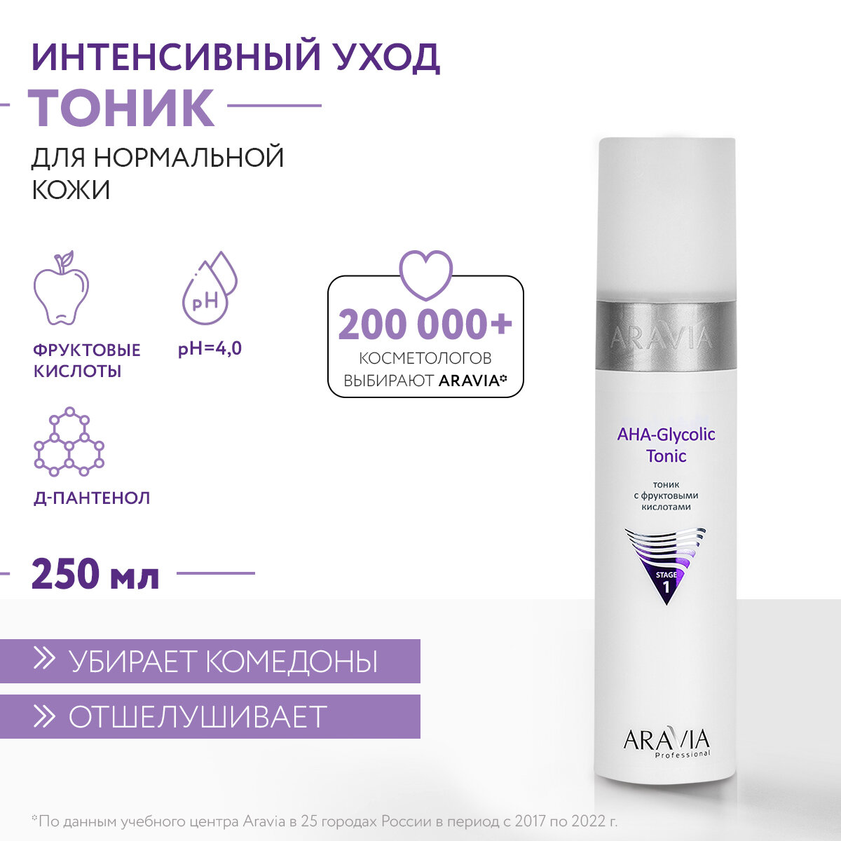 ARAVIA Professional Тоник с фруктовыми кислотами AHA - Glycolic Tonic 250 мл