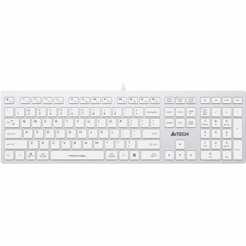 Клавиатура A4Tech Fstyler FX50 белый USB slim Multimedia (FX50 WHITE) — фото 11