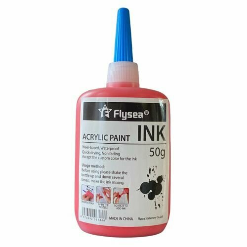фото Акриловая краска для заправки маркеров Flysea Acrylic paint ink, 50 гр, красная