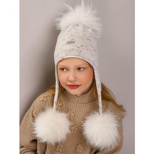 фото Шапка ушанка noble people, размер 54-56, белый