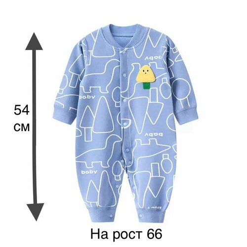 фото Комбинезон , открытая стопа, размер 18 мес, голубой baby fuwagu