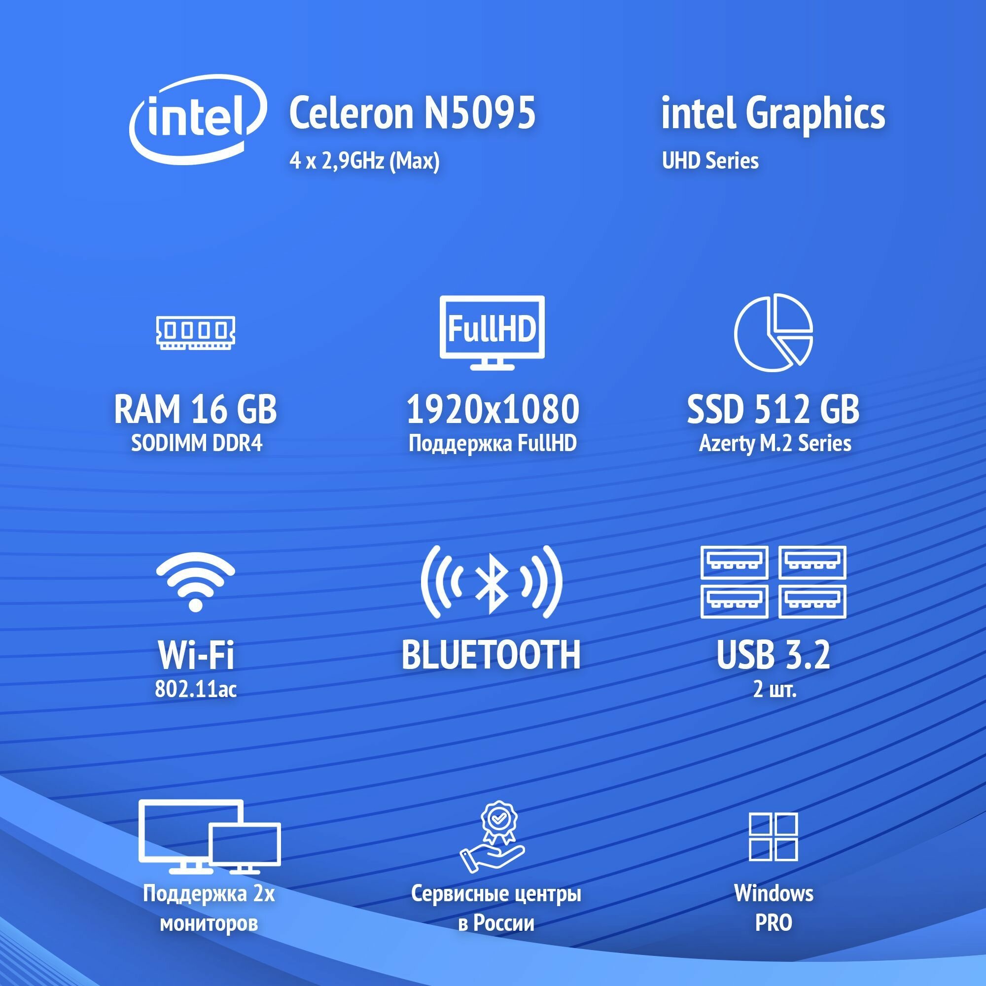 Ноутбук Azerty AZ-1509 (15.6" IPS 1920x1080, Intel N5095 4x2.0GHz, 16Gb DDR4, 512Gb SSD) — фото 5