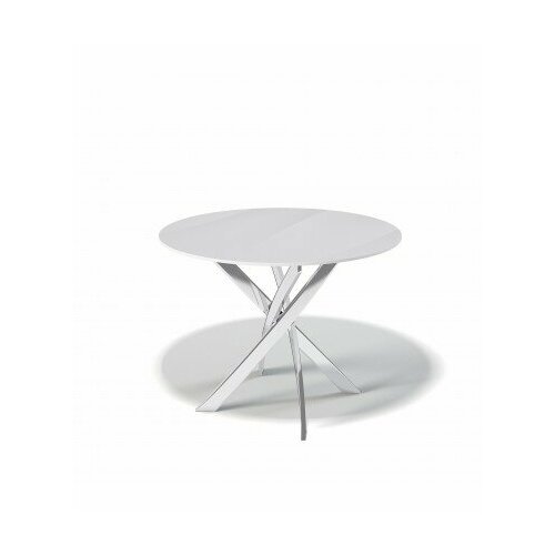 Стол KENNER R1000 хром/стекло белое глянец