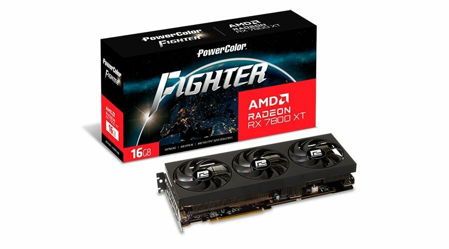 Видеокарта PowerColor RX7800XT Fighter 16GB GDDR6 256-bit DPx3 HDMI 3FAN RTL