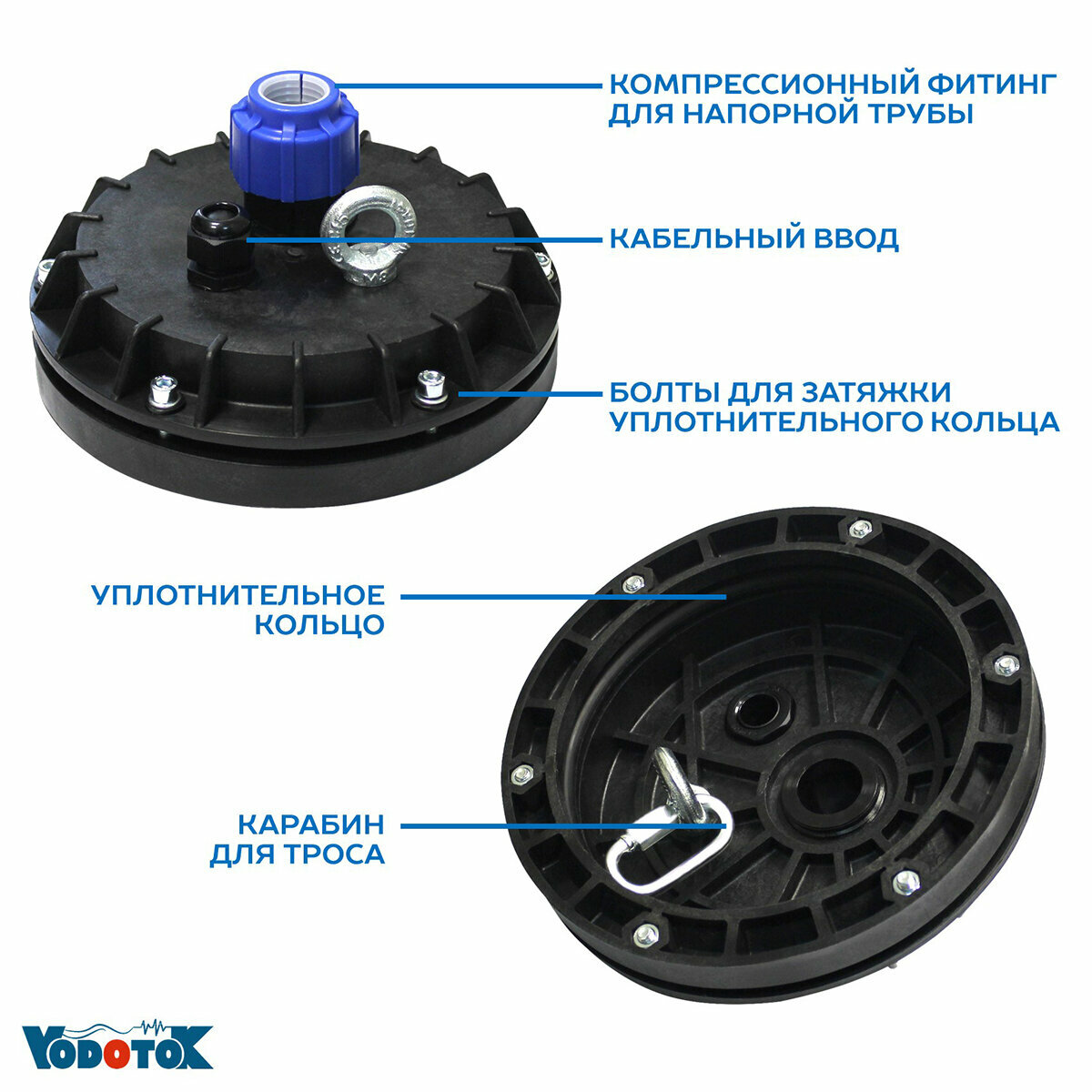 Оголовок скважинный Vodotok ОГС 113-127/32 с проходной муфтой - фотография № 2