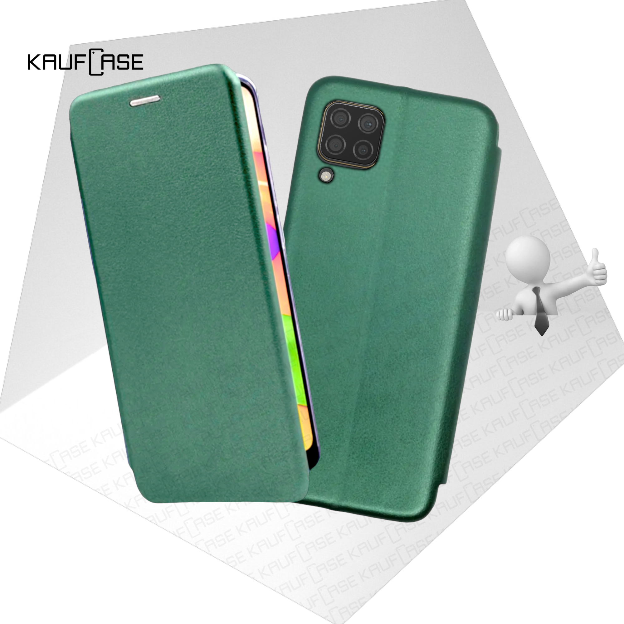 Чехол книжка для телефона Huawei P40 Lite (JNY-LX1) (6.4"), темно-зеленый. Текстура под кожу
