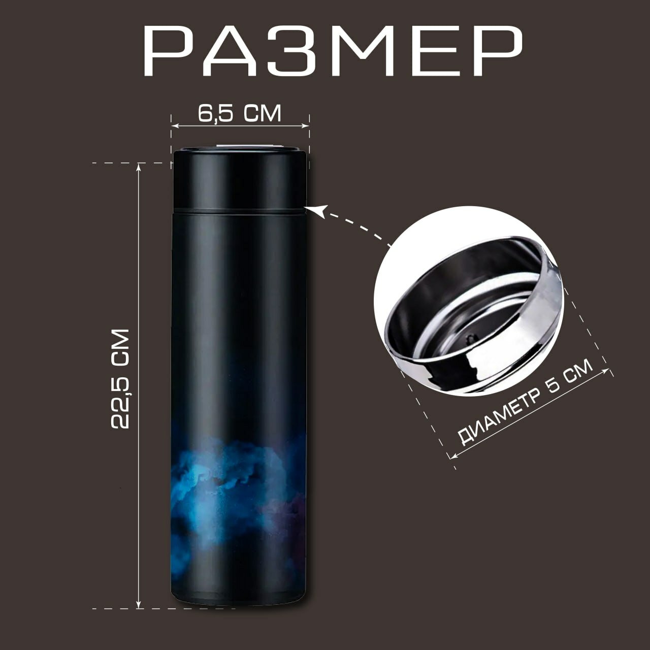 Термос с датчиком температуры, термос для чая, термопосуда — фото 1