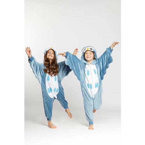 Кигуруми Сова, размер 135-145, голубой