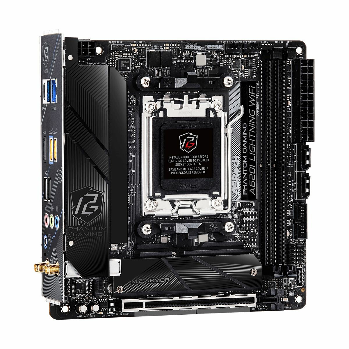 Материнская плата Asrock A620I LIGHTNING WIFI (AM5, mini-ITX)