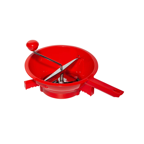 Ручное механическое сито NEW OMRA 461C - RO (2 диска, 24 см) для протирки в пюре ягод, фруктов, овощей, томатов, красный