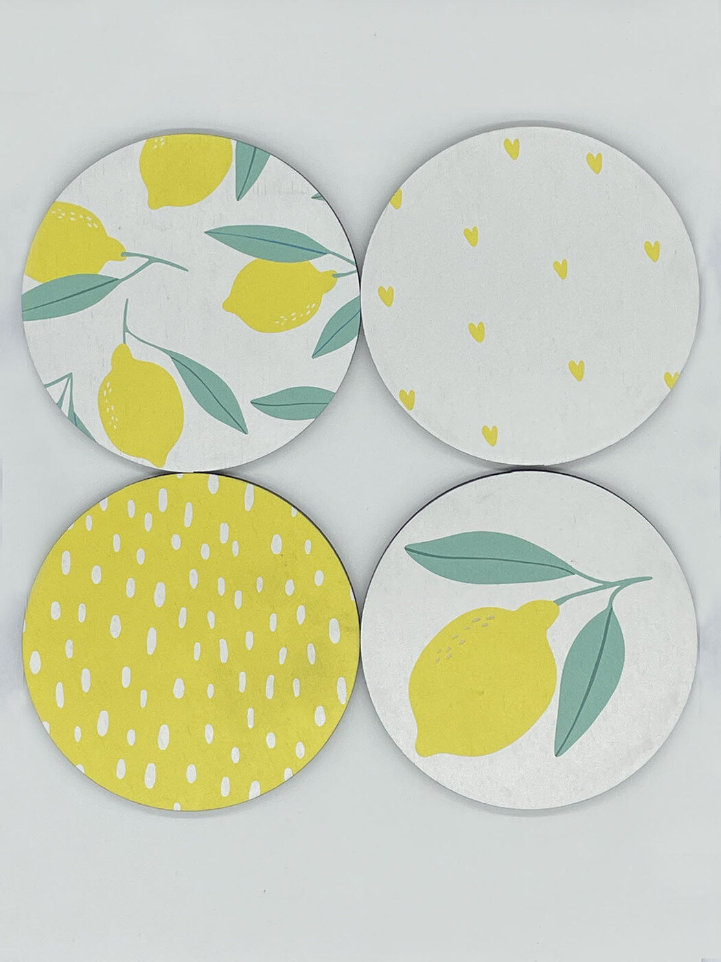 фото Набор бирдекелей RiForm (подставка под кружку, бокал, стакан) "Лимоны" 4 шт, фанера 6мм