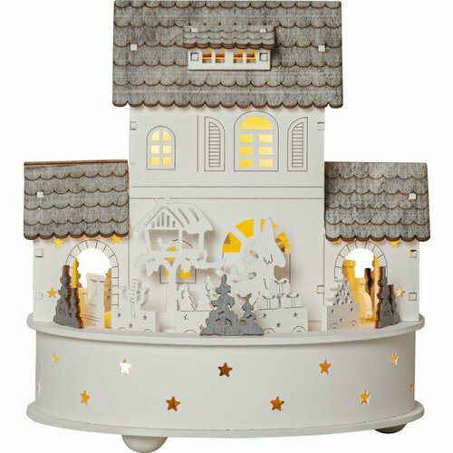 Декоративная музыкальная шкатулка Star Trading Сказочный дом 175 х 19 см со световыми эффектами белый 5490₽