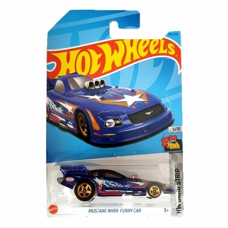 HKK04 Машинка игрушка Hot Wheels металлическая коллекционная Mustang NHRA Funny Car синий