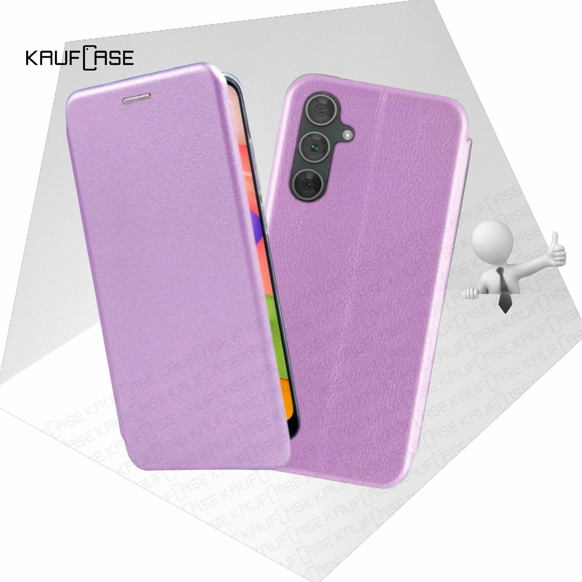 фото Чехол книжка KaufCase для телефона Samsung A15 (6.4"), голубой. Трансфомер