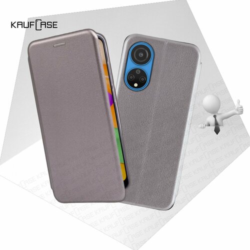 Чехол книжка KaufCase для телефона Huawei Honor X7 (CMA-LX1) 2022 (6.74), серебро. Трансфомер чехол для huawei honor x7 cma lx1 2022 6 74 розовое золото