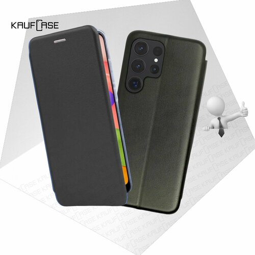 Чехол книжка KaufCase для телефона Samsung S23 Ultra (S918) (6.8), черный. Трансфомер чехол книжка kaufcase для телефона samsung s23 ultra s918 6 8 красный трансфомер