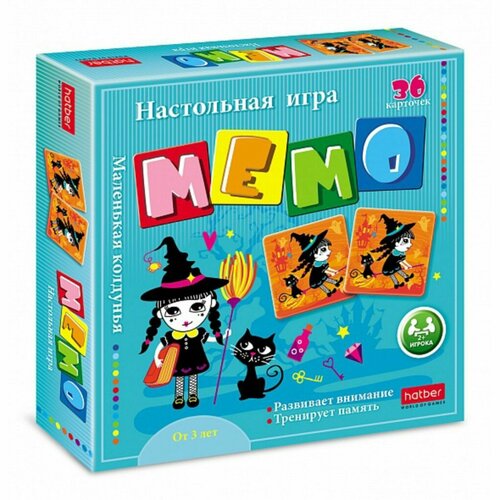 Настольная игра «Мемо. Маленькая колдунья», 36 карточек hatber настольная игра мемо 36 карточек маленькая колдунья 36инм 29993