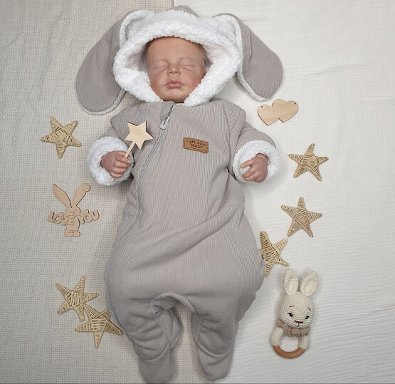 фото Комбинезон "Зайка", лапша, серый, 68