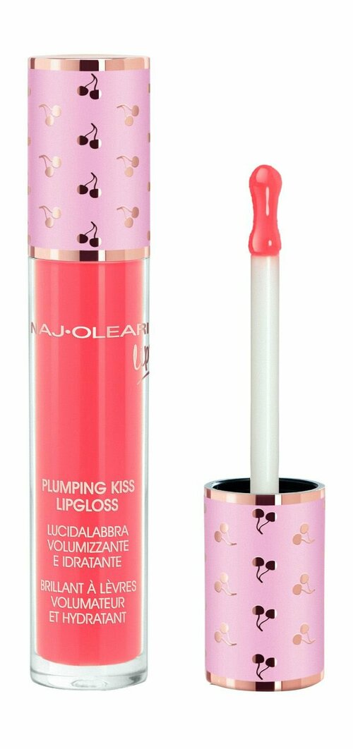 Увлажняющий блеск для губ 10 flamingo pink Naj Oleari Plumping Kiss Lipgloss