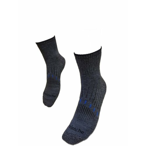 Носки , размер 41-46, серый, синий термоноски comfort размер 41 черно серый