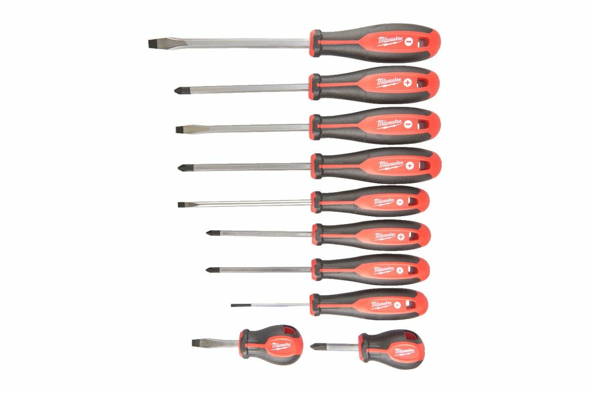 фото Набор магнитных отверток Milwaukee трехгранная рукоятка 10 шт. 4932471808 подарок на день рождения мужчине, любимому, папе, дедушке, парню