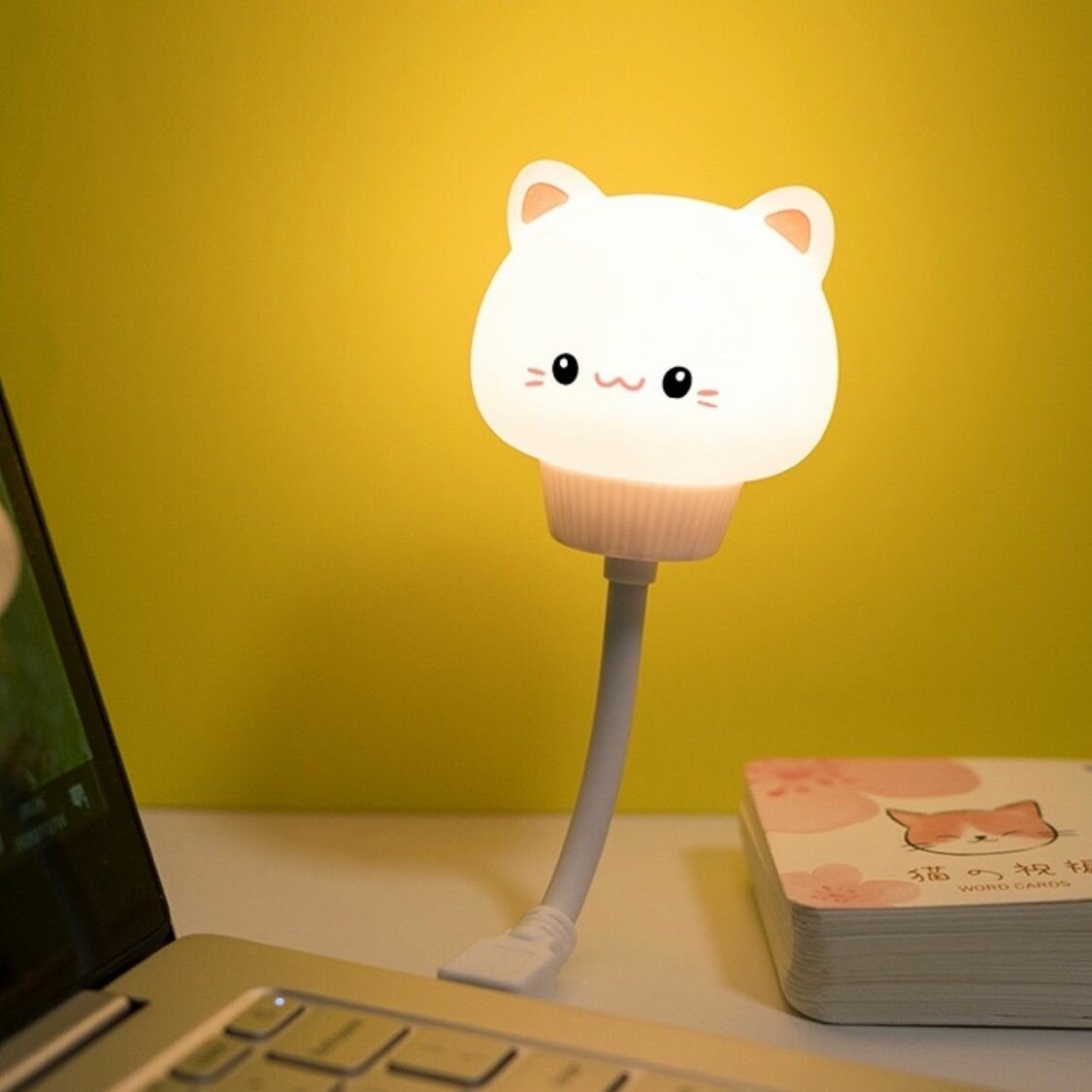 Подсветка светильник USB "очаровательный котик" на гибкой ножке