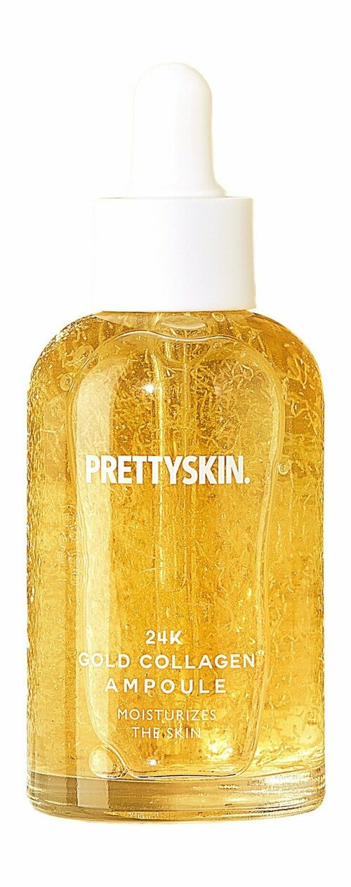 Антивозрастная ампульная сыворотка для лица с 24К золотом и коллагеном Prettyskin 24K Gold Collagen Ampoule