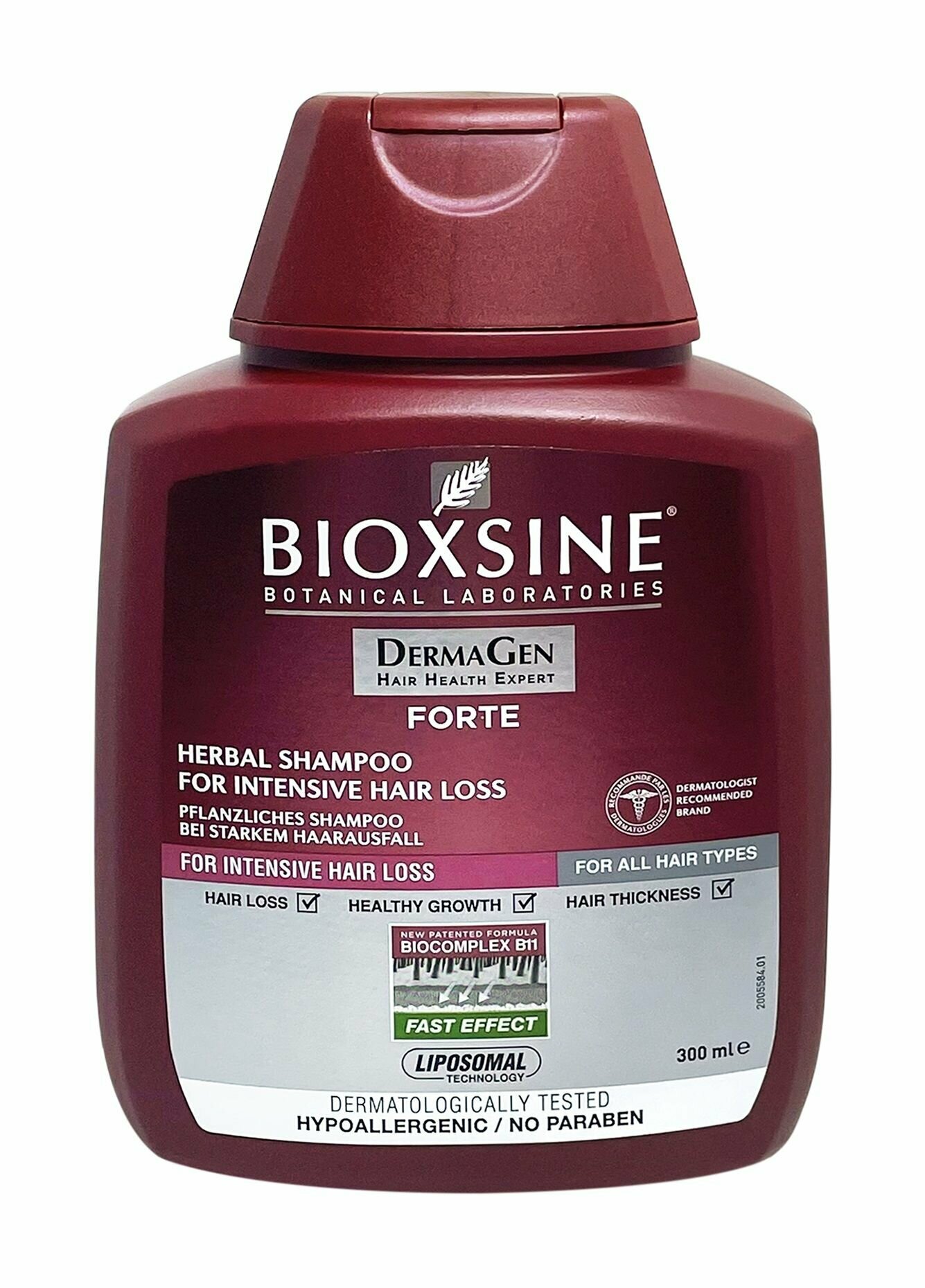 Шампунь против интенсивного выпадения для всех типов волос Bioxsine Forte Herbal Shampoo for Intensive Hair Loss