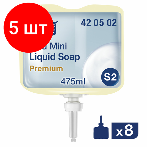 Комплект 5 шт, Картридж с жидким мылом одноразовый TORK (Система S2) Premium, 0.475 л, 420502
