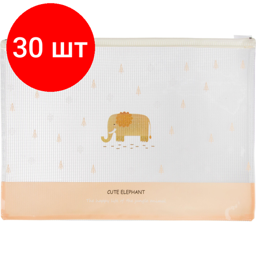 Комплект 30 штук, Папка-конверт на молнии Deli, EVA, А4, 4 дизайна в асс, 5990