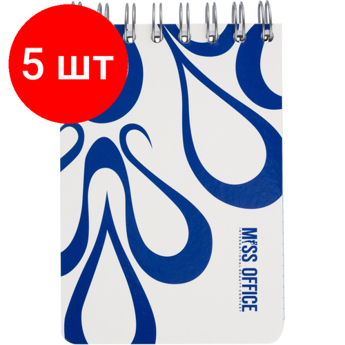 Комплект 5 штук, Блокнот Attache Selection Miss Office А6, 120л, спираль, белый бизнес тетрадь attache selection miss office а5 120л спираль белый