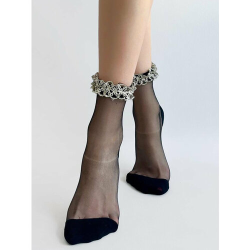 Носки Nashiba, 15 den, размер 35/39, черный женские кружевные носки с рисунком сливы дышащие нескользящие тонкие кружевные носки лодочки