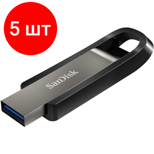 Комплект 5 штук, Флеш-память 64GB SanDisk CZ810 Extreme GO, USB 3.2, Black портативный ssd sandisk extreme 500gb 2 5 usb 3 2 g2 sdssde61 500g g25