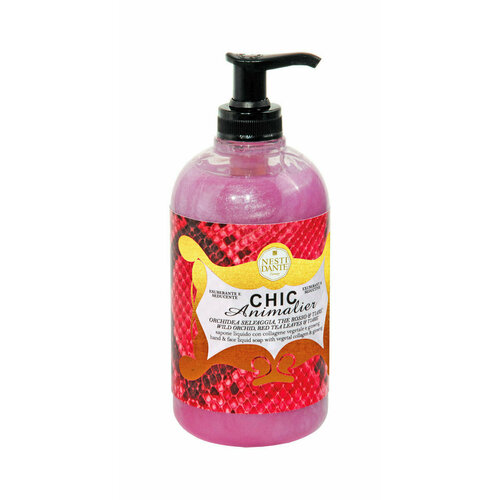 Жидкое розовое мыло для тела Nesti Dante Chic Animalier Red Liqied Soap