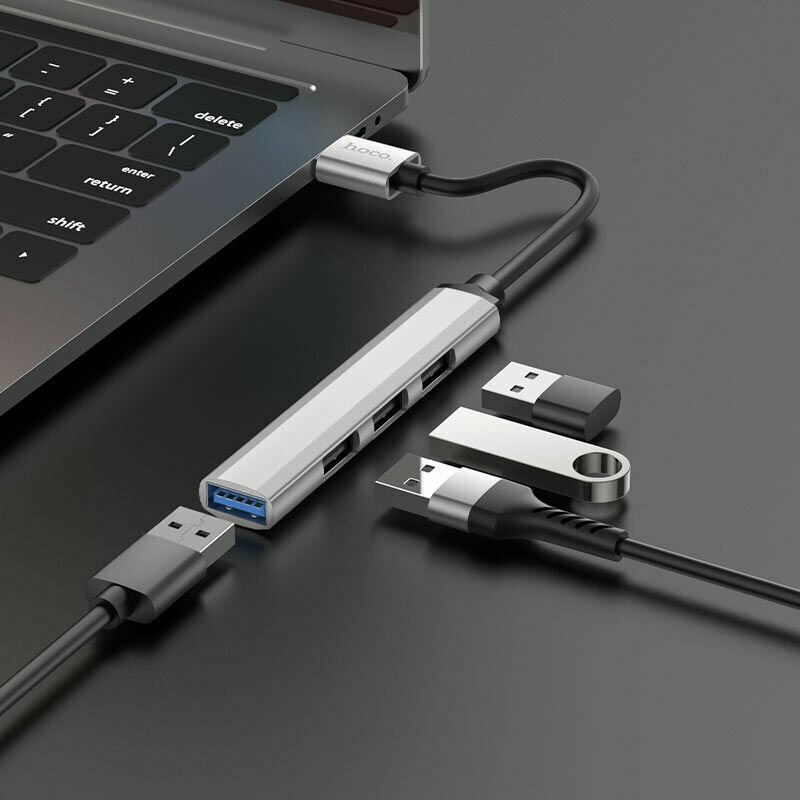 Разветвитель USB для ноутбука 4 порта/ HUB/ переходник — фото 2