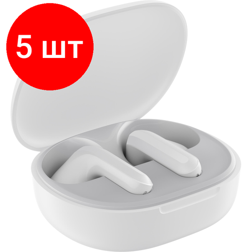 Комплект 5 штук, Наушники Xiaomi Redmi Buds 4 Lite White, белый (BHR6919GL) беспроводные наушники xiaomi buds 4 pro черный