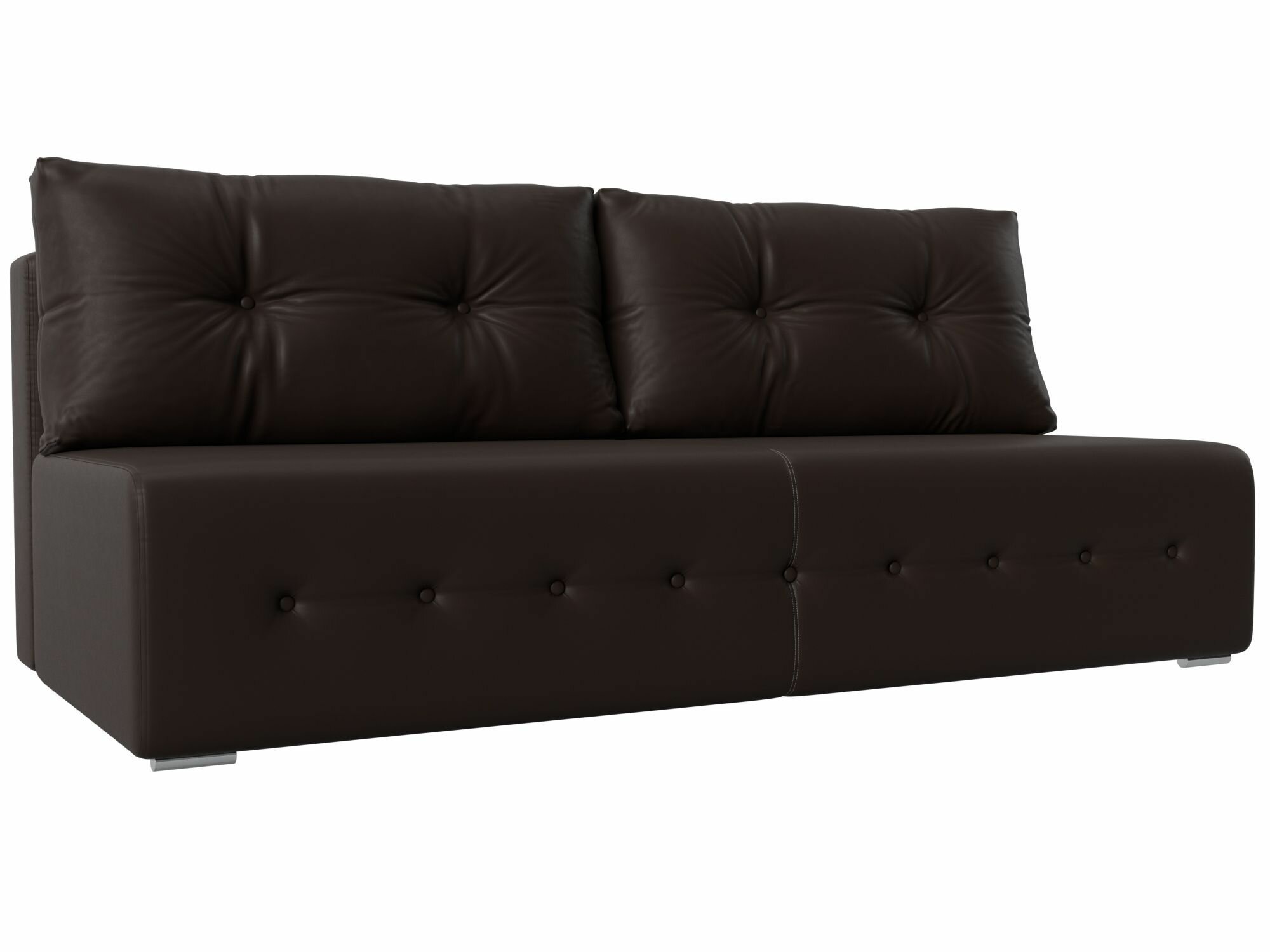 Прямой диван Лондон, Экокожа коричневая
