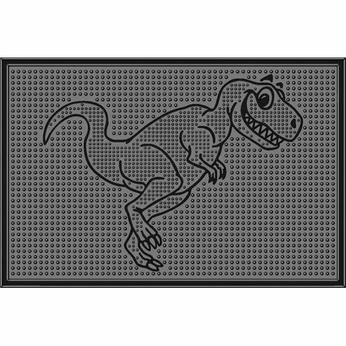 фото Коврик резиновый "Динозаврик" (400х600 мм) черный